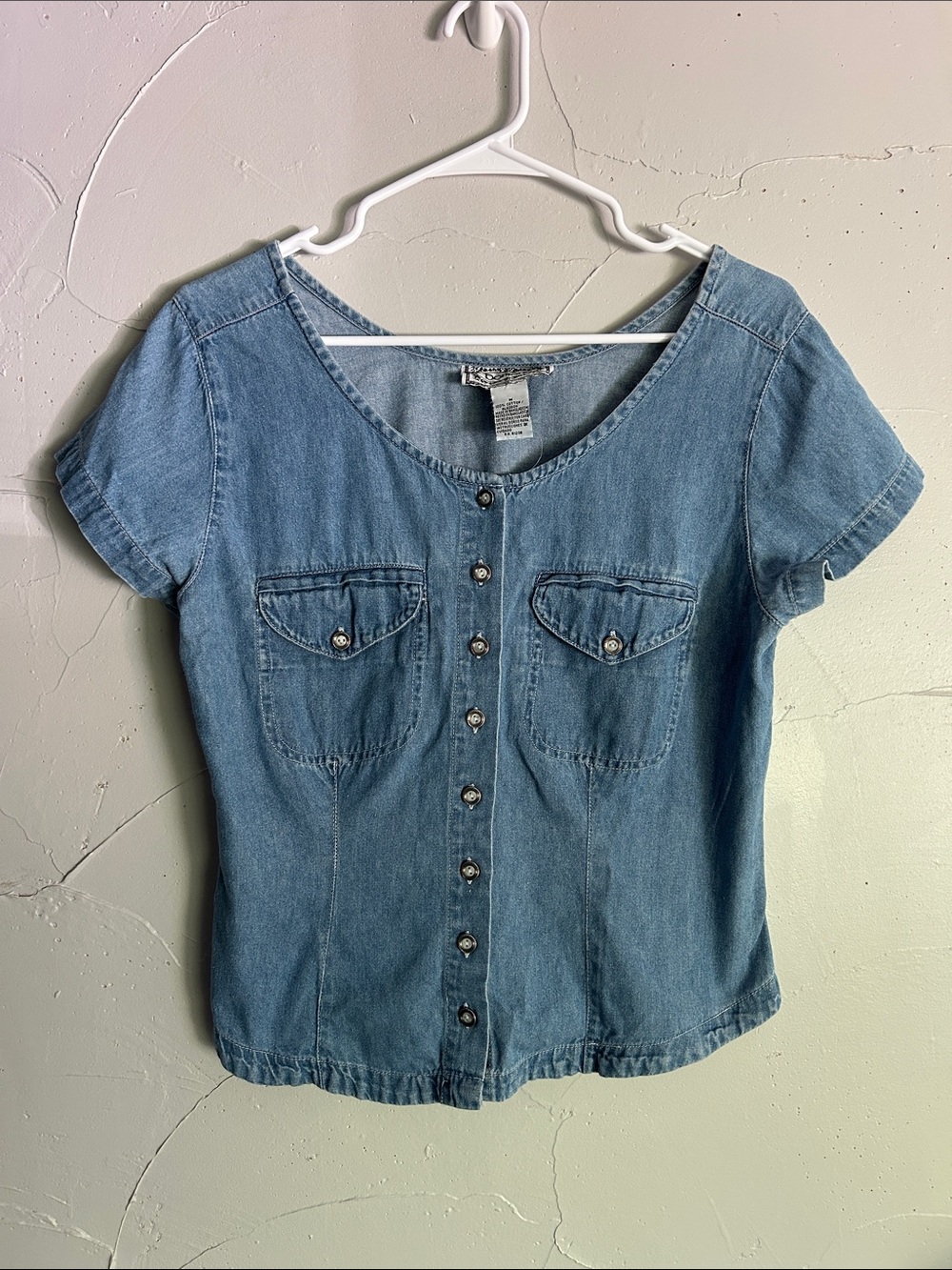 Bonjour Light Blue Denim Button-Down Women's Shirt